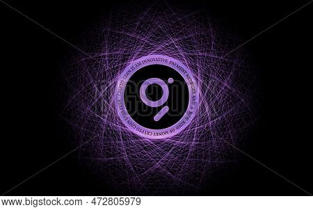 Abstract Glowing Fractal Lines Mesh Digital Background