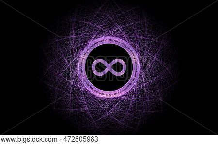 Abstract Glowing Fractal Lines Mesh Digital Background