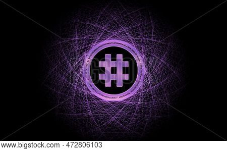 Abstract Glowing Fractal Lines Mesh Digital Background
