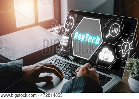 Regtech, Regulation Compliance Financial Control Modern Internet Technology Concept, Person Working 