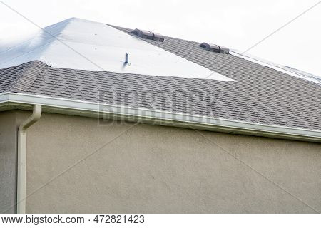 House Tarped After Hurricane Ian's Wrath In Florida