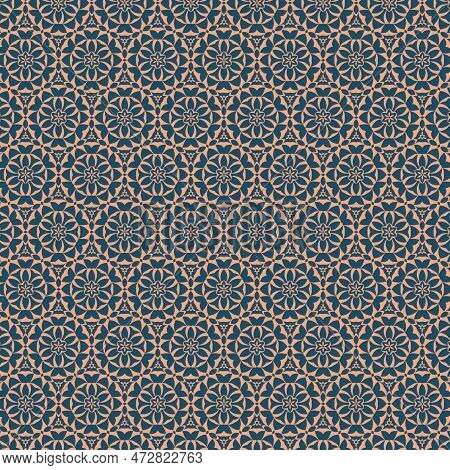 Abstract Geometric Faded Aged Color Lace-like Fabric Pattern Simple Geometric Two-color Ornament Lac