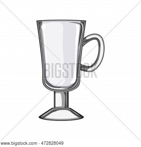 Cappucino Coffee Glass Cartoon. Cappucino Coffee Glass Sign. Isolated Symbol Vector Illustration