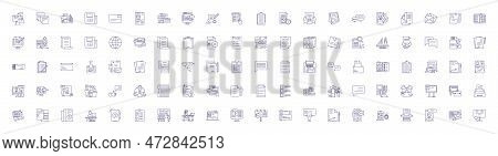 Copywriting Line Icons Signs Set. Design Collection Of Copywriting, Writing, Content, Creativity, Ad