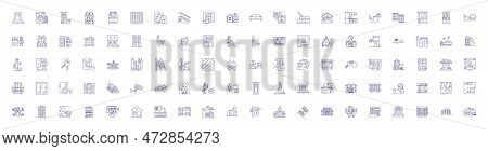 Real Estate Line Icons Signs Set. Design Collection Of Property, Homes, Land, Houses, Investment, Ag