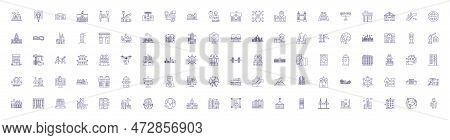 City And Delivery Line Icons Signs Set. Design Collection Of City, Delivery, Urban, Local, Mail, Exp