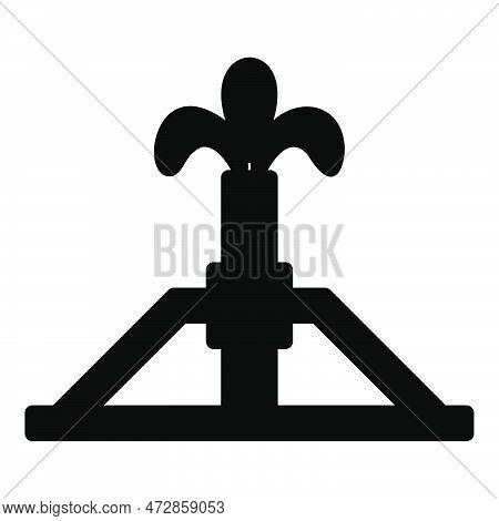 Oil Derrick Rig Gusher Icon Black Color Vector Illustration Image Flat Style Simple