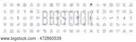 Future Technologies Line Icons Signs Set. Design Collection Of Artificial, Intelligence, Robotics, Q