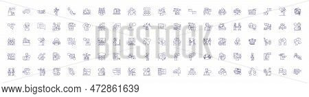 Chatting And Networking Line Icons Signs Set. Design Collection Of Chatting, Networking, Messaging, 