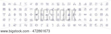 Customer Loyalty Programs Line Icons Signs Set. Design Collection Of Rewards, Loyalty, Incentives, B