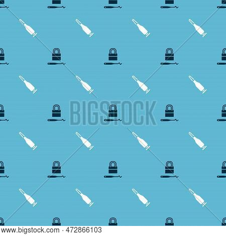 Set Lock Picks For Lock Picking And Bullet On Seamless Pattern. Vector