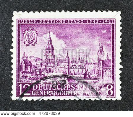 Cancelled Postage Stamp Printed By Germany, Realm, That Shows Lublin, Celebrating 600th Anniversary,