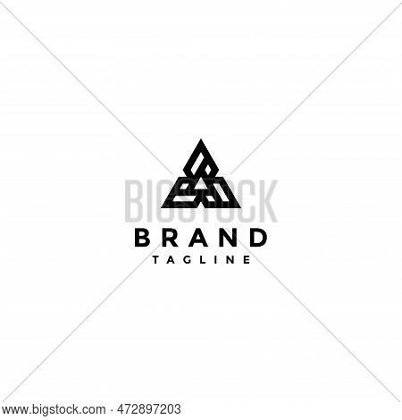 Minimalist Initial Bbb Logo Design. Three Letter B Spinning To Form A Triangle Symbol Logo Design.