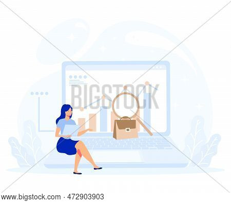 Business Growth Concept, Entrepreneur Self-promotion, Sales Plan, Flat Vector Modern Illustration