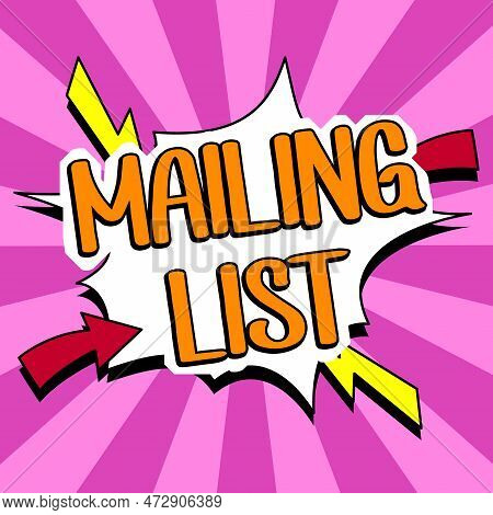 Conceptual Caption Mailing List. Business Overview List Of People Who Subscribe To A Periodic Mailin