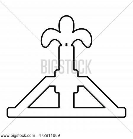 Oil Derrick Rig Gusher Contour Outline Line Icon Black Color Vector Illustration Image Thin Flat Sty