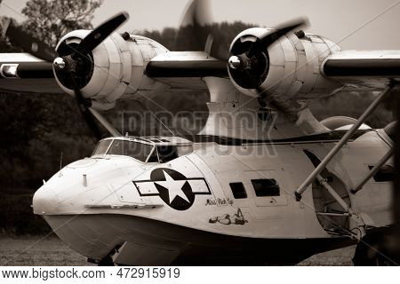 Yorkshire Wartime Experience, Leeds, Uk, !3 August 2022. Living History Show, Consolidated Pby Catal