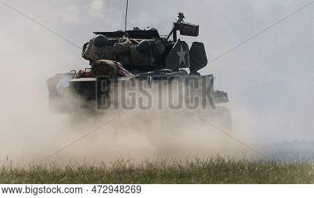 Yorkshire Wartime Experience, Leeds, Uk, !3 August 2022. Living History Show, American Light Tank Of