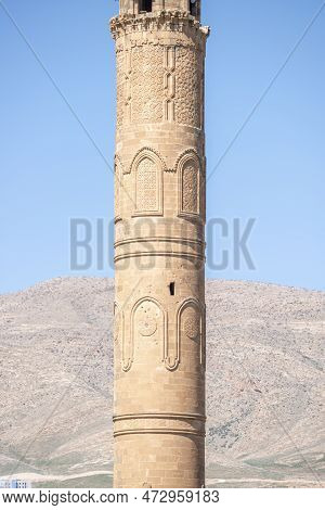 Part Of A Low Relief Minaret Built In Red Sandstone In Mesopotamia