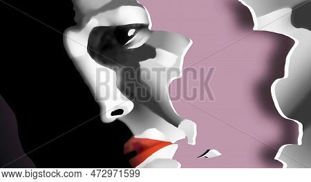 A Porcelin Mask Of A Female Face Is Seen Shattered And In Pieces In A Metaphor For A Broken Psyche T