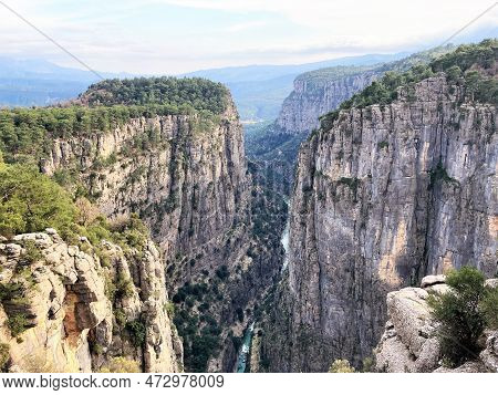 Landscape Tazi Canyon In Manavgat, Antalya, Turkey Aerial Top View.