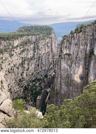 Landscape Tazi Canyon In Manavgat, Antalya, Turkey Aerial Top View.
