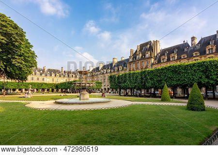 Vosges Square (place Des Vosges) In Paris, France
