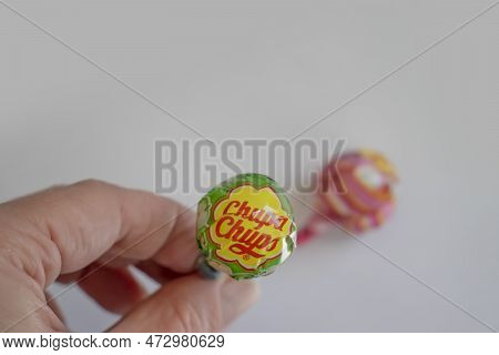 March 19, 2023 Ukraine City Kyiv Candies From The Chupa Chups Company On A Light Background