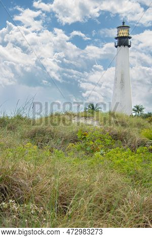 Key Biscane Point Lighthouse Near Miami, Florida In The United States
