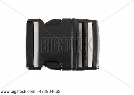 Black Plastic Fastener - Fastex.  Reinforced Plastic Carabiner For Army And Camping Equipment. Plast