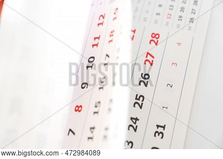 The Flip Calendar Page. The Concept Of Transience Of Time And Planning.