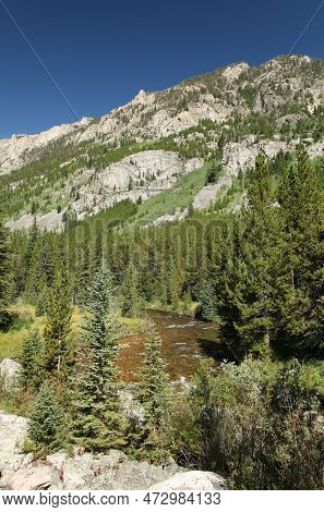Lake Fork Creek In Beartooth Mountains, Montana