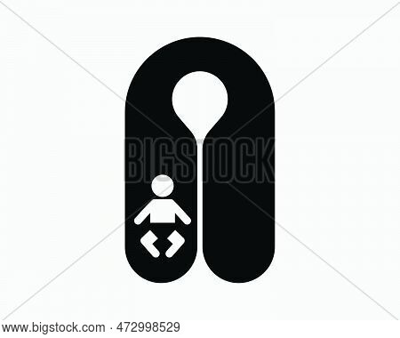 Infant Baby Lifejacket Life Jacket Lifevest Vest Float Black White Silhouette Sign Symbol Icon Graph