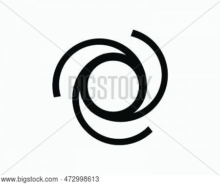 Tornado Icon Twister Spiral Spin Spinning Twist Swirl Rotate Vector Black White Silhouette Symbol Si
