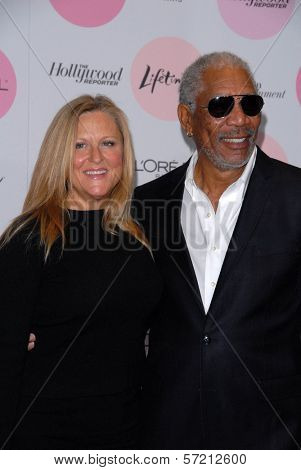 Lori McCreary and Morgan Freeman at The Hollywood Reporter's Power 100: Women In Entertainment Breakfast, Beverly Hills Hotel, Beverly Hills, CA. 12-07-10