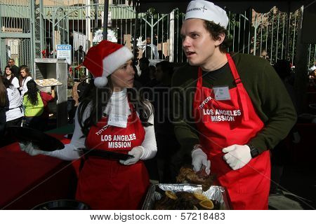 Jennifer Love Hewitt, Alex Beh at the Christmas Eve For Homeless Served at Los Angeles Mission, Los Angeles, CA. 12-24-10