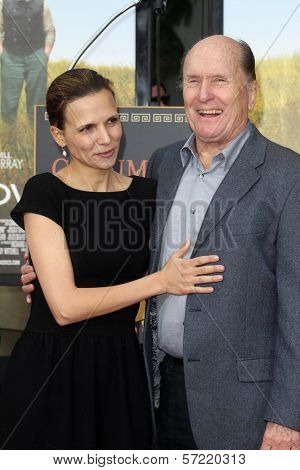 Robert Duvall and wife Luciana Pedraza at Robert Duvall's Hand and Footprint Ceremony to celebrate his 