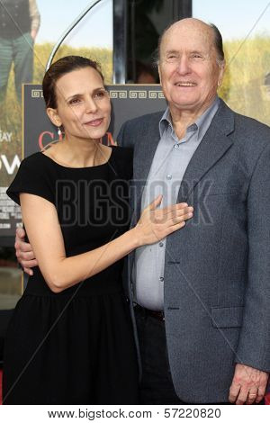 Robert Duvall and wife Luciana Pedraza at Robert Duvall's Hand and Footprint Ceremony to celebrate his 