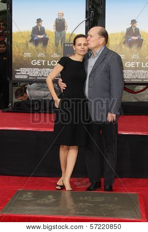 Robert Duvall and wife Luciana Pedraza at Robert Duvall's Hand and Footprint Ceremony to celebrate his 