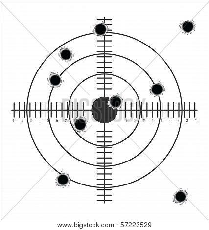 Target With Bullet Holes
