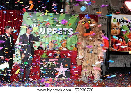 Rich Ross, Leron Gubler at the Muppets Star on the Hollywood Walk of Fame, Hollywood, CA 03-20-12