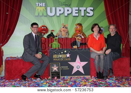 Rich Ross, Lisa Henson, Brian Henson at the Muppets Star on the Hollywood Walk of Fame, Hollywood, CA 03-20-12