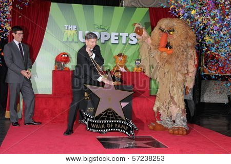 Rich Ross, Leron Gubler at the Muppets Star on the Hollywood Walk of Fame, Hollywood, CA 03-20-12