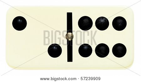 One Domino Tile On Isolated On White