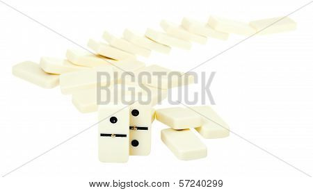 Winding Line From Fallen Dominoes