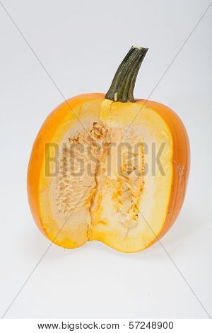 Fresh orange pumpkin isolated on white background