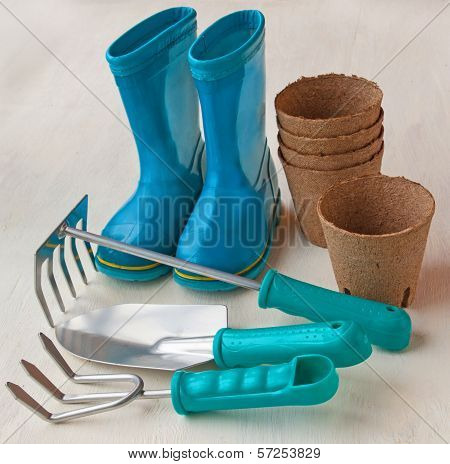 Seasonal Set Of Tools For The Gardener
