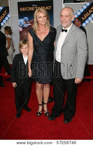 Peta Wilson and son with John Malkovich  at the 