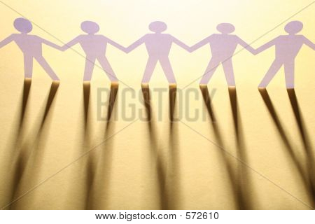 노란색에 종이 체인