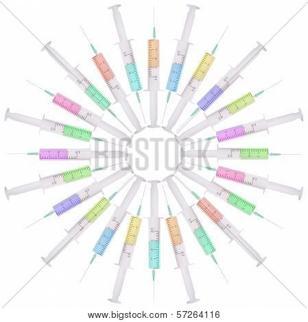 Syringe With Medicine Multicolored